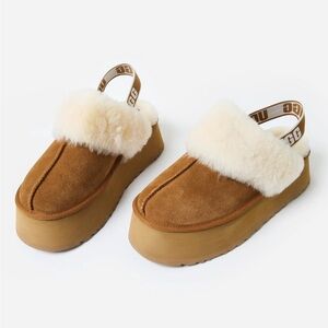 UGG Brown and Cream Platform Shoes
